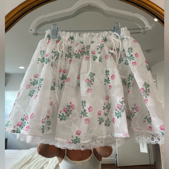 For Love And Lemons White Floral Skirt - Picture 1 of 2